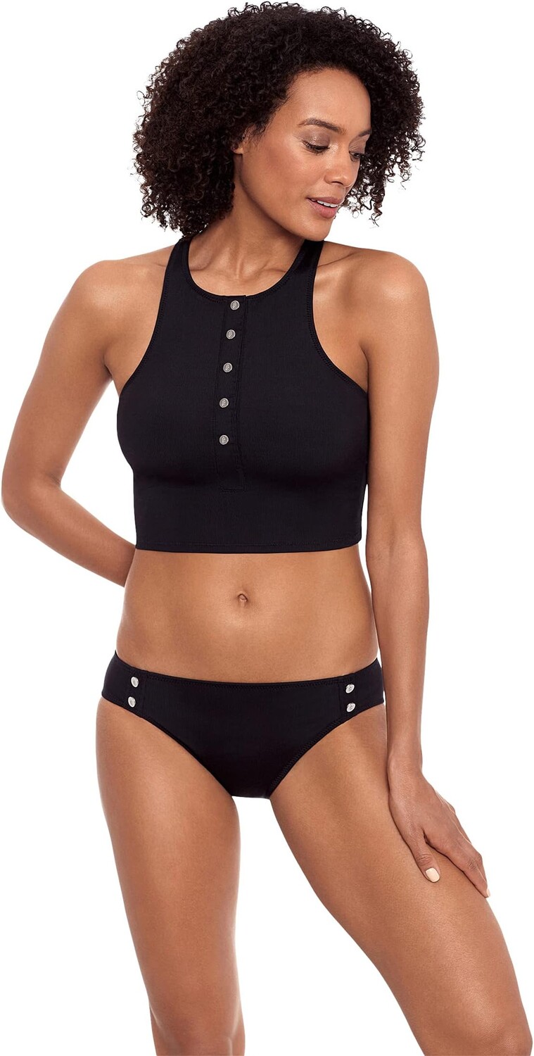 

Купальник Lauren Ralph Lauren Rib Solids Racerback Midkini, черный