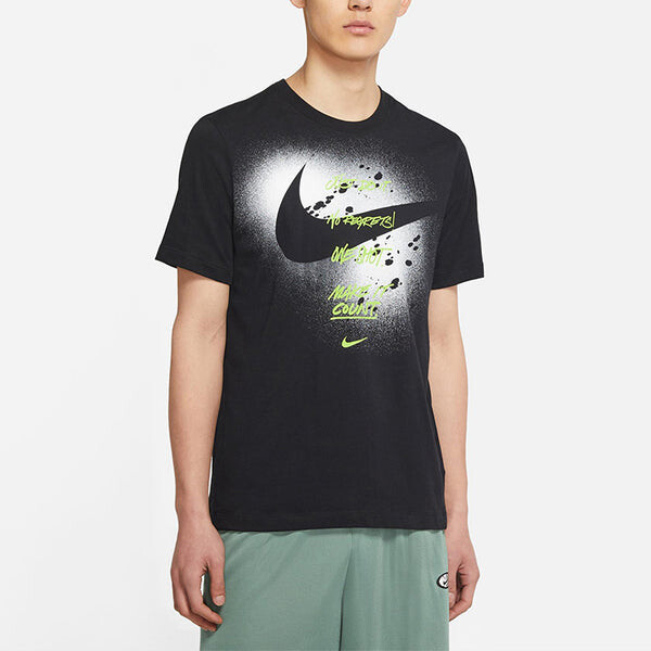 Футболка m nk graphic ss футболка с большим принтом алфавита спортивная с коротким рукавом Nike, черный — фото 4