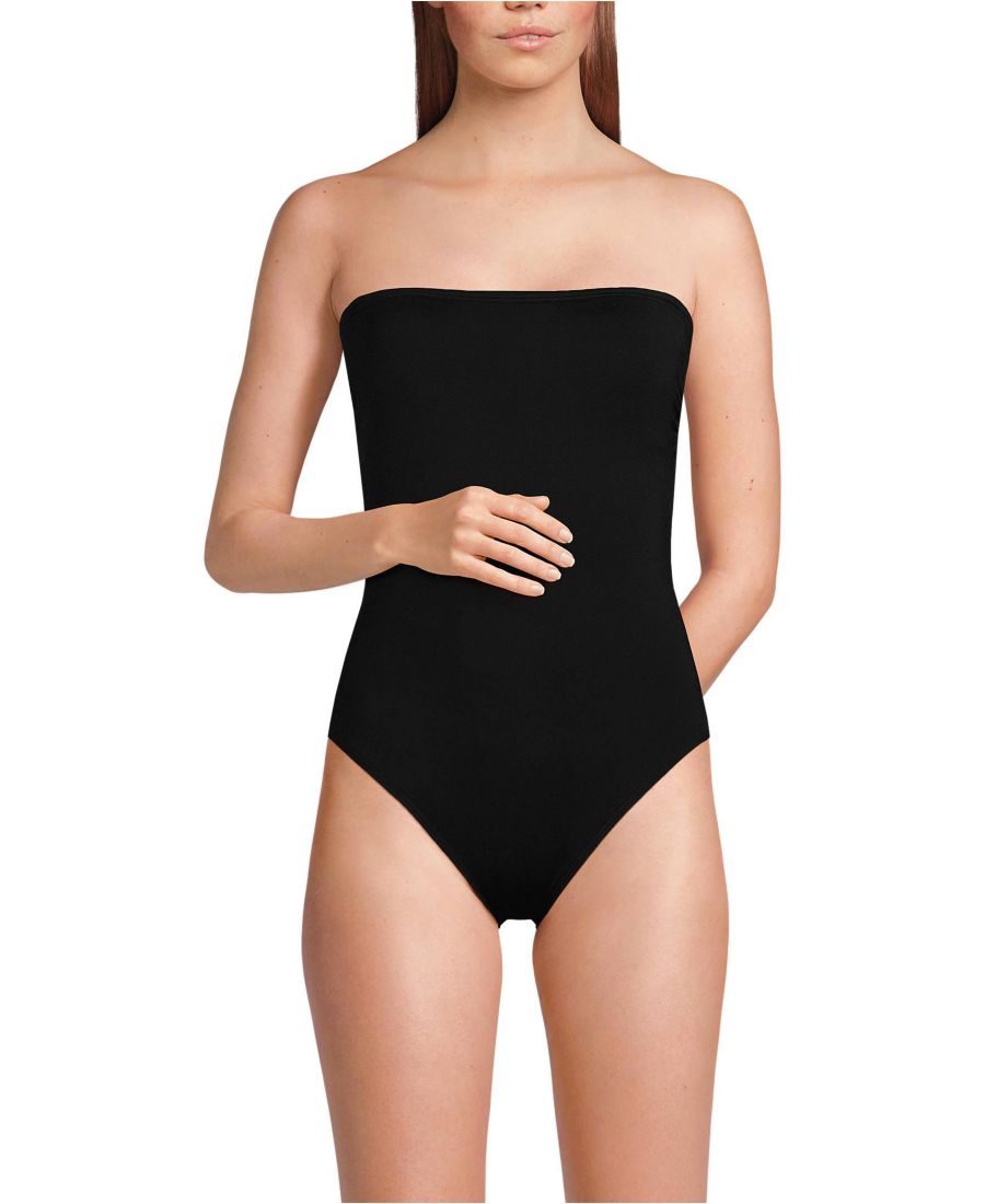 

Женский слитный купальник-бандо с высокой посадкой и бретелями, устойчивый к хлору Lands' End, Black, Черный, Женский слитный купальник-бандо с высокой посадкой и бретелями, устойчивый к хлору Lands' End, Black