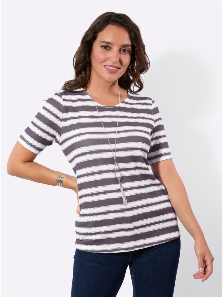 

Рубашка с короткими рукавами в антрацитово-белую полоску WITT WEIDEN