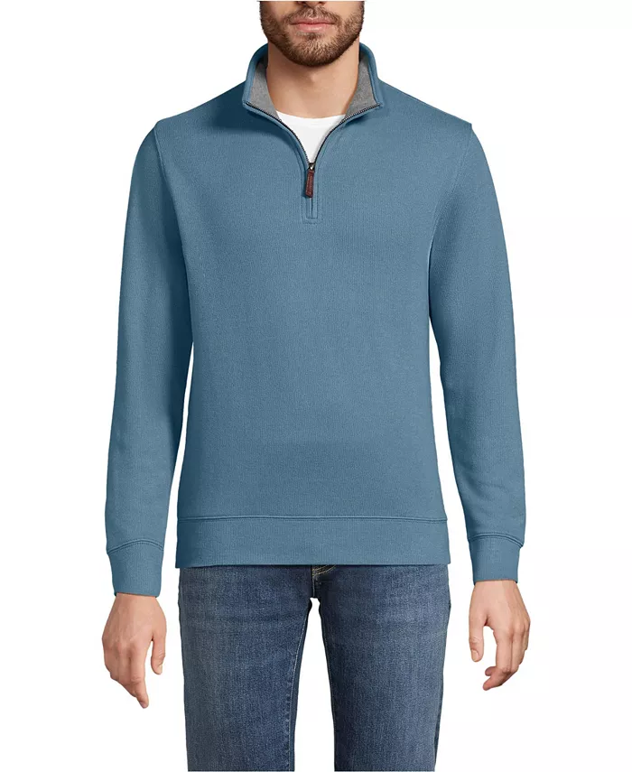 

Мужской свитер Bedford Rib с застежкой на четверть Lands' End, синий