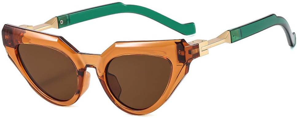 

Солнцезащитные очки LVTFCO Retro Cat Eye для женщин, модные очки для мужчин с прозрачными градиентными линзами и защитой от УФ-излучения UV400, стильные очки для вождения, Tea Green Tea