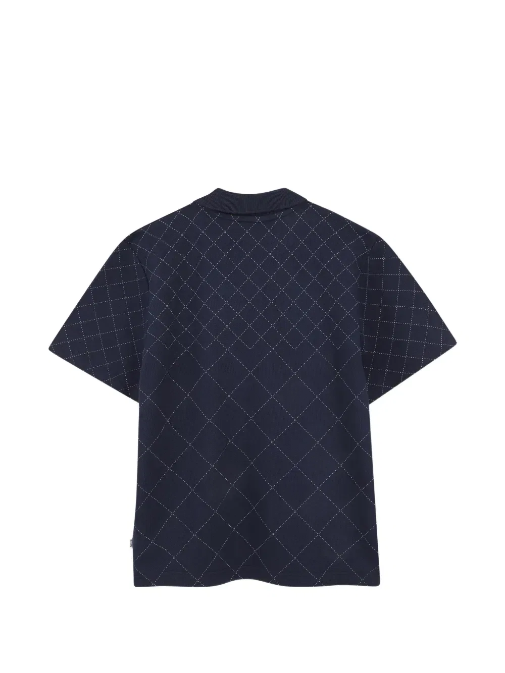 Футболка-поло с коротким рукавом и ромбовидным рисунком Boss Kidswear, синий — фото 2