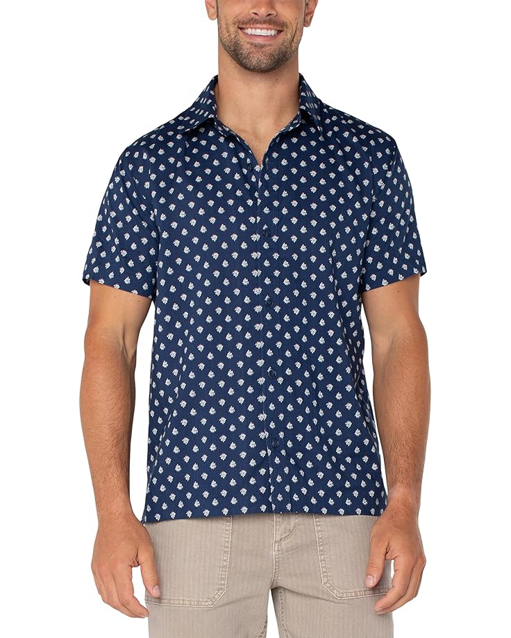 

Рубашка Liverpool Los Angeles Short Sleeve Button Up Shirt, цвет Navy/Multi