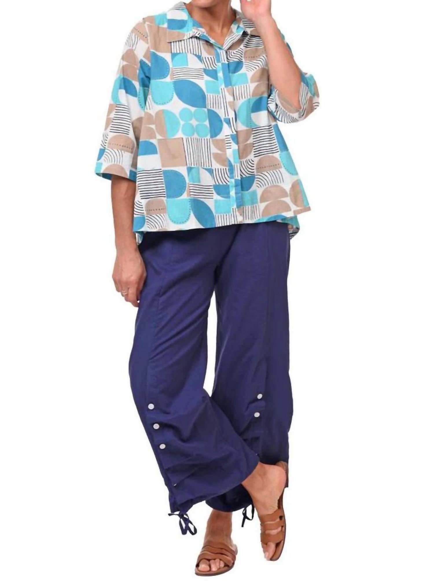 

Топ с рукавом три четверти Grayson в геометрическом принте Tulip Clothing, Geo Candy