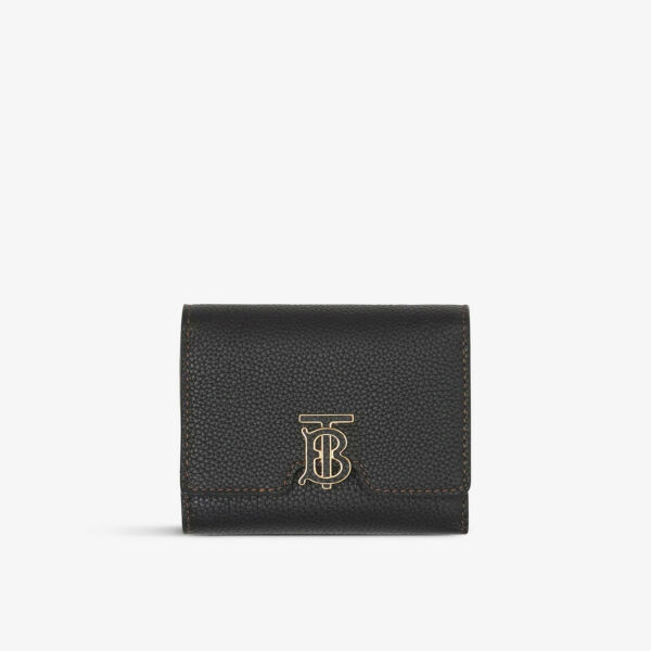 

Кошелек из зерненой кожи с фирменной бляшкой и контрастной строчкой Burberry, черный