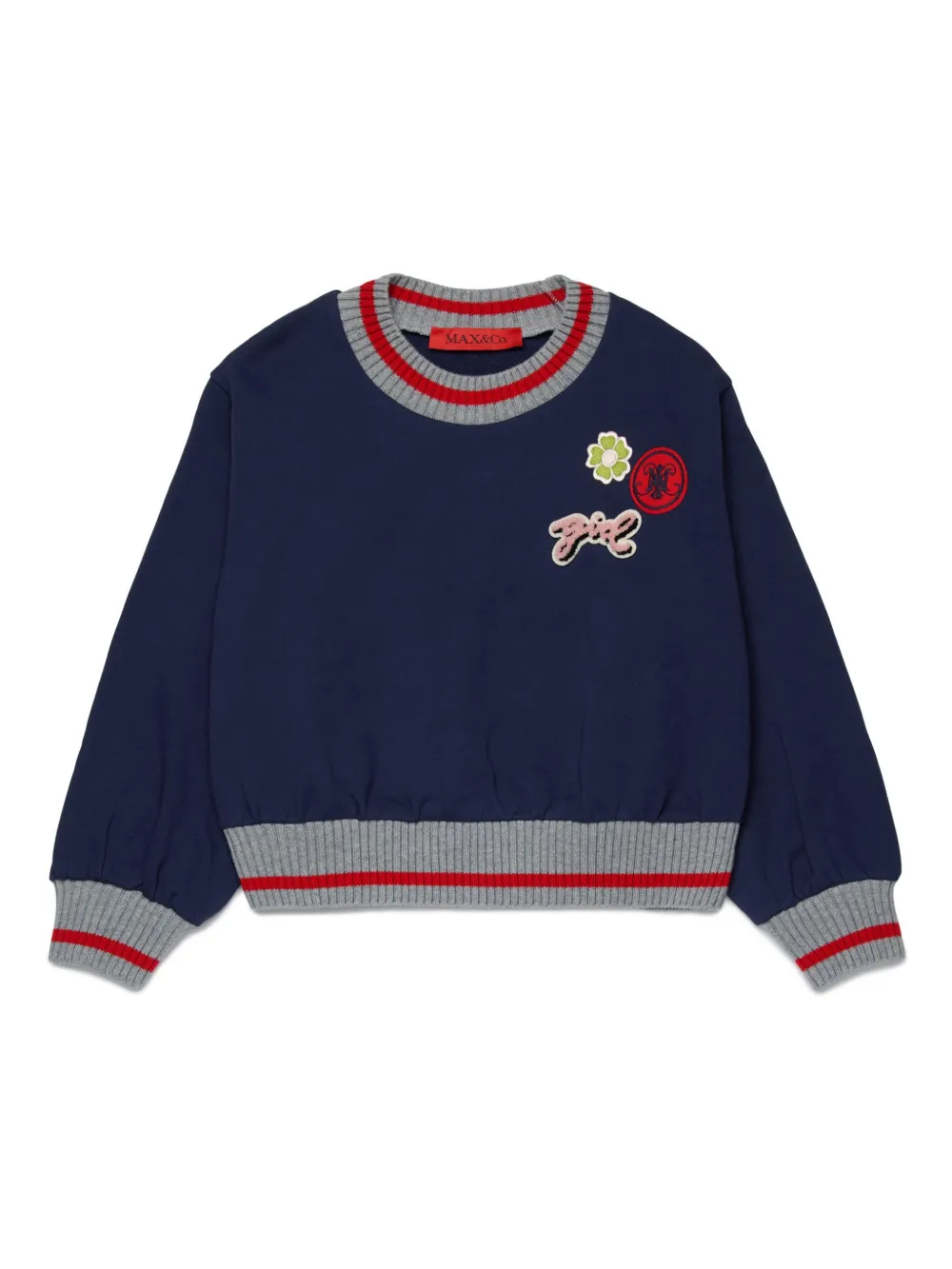 

Толстовка с нашивками MAX&Co. Kids, синий