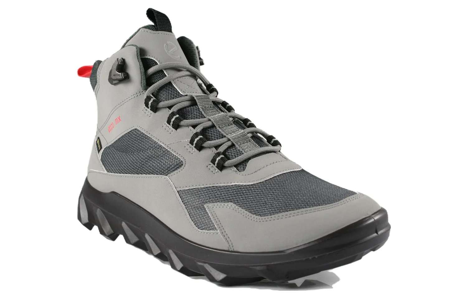 Ecco Кожаные высокие повседневные кроссовки мужские slip resistant серые черные — фото 4
