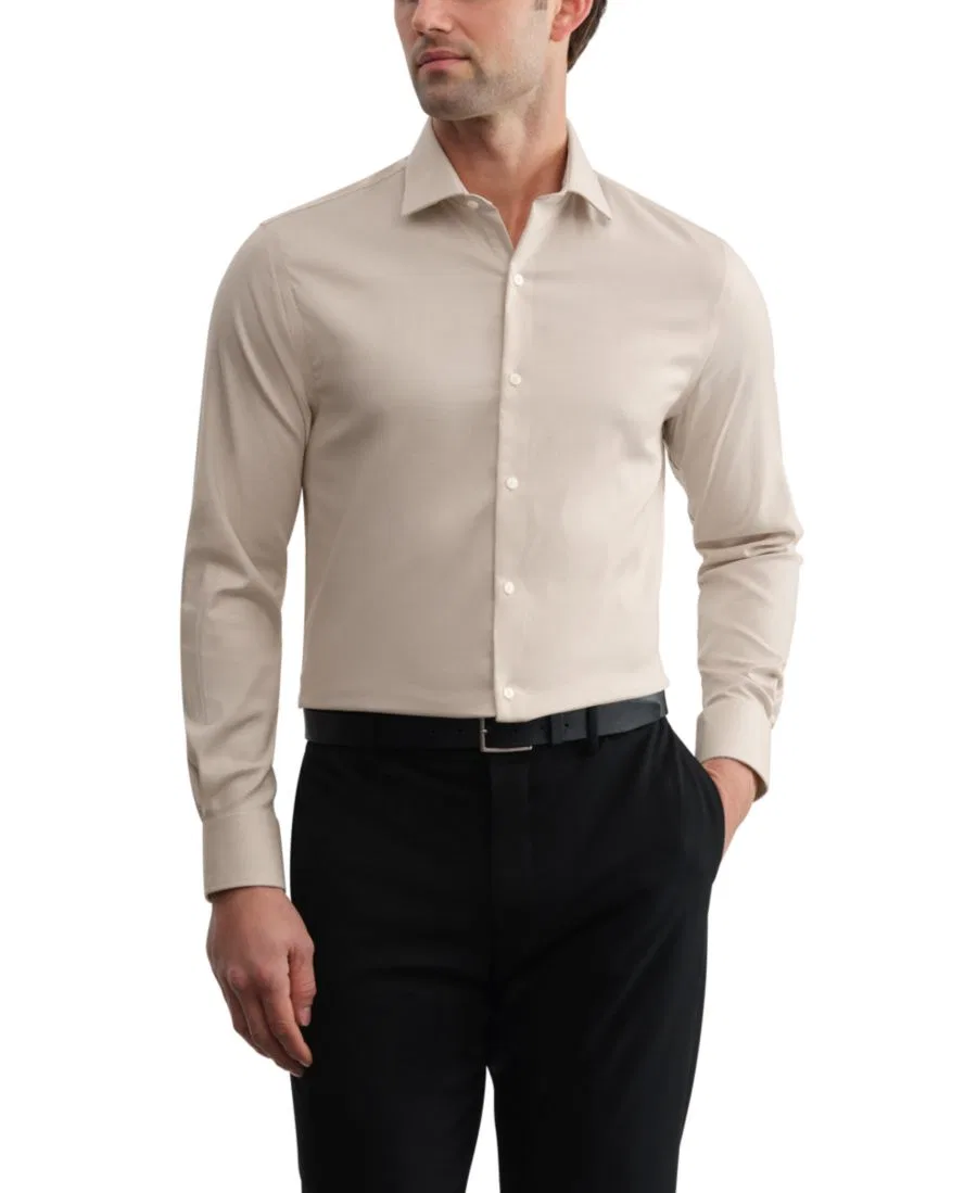 Мужская рубашка TH Flex Twill Slim-Fit Tommy Hilfiger, хаки