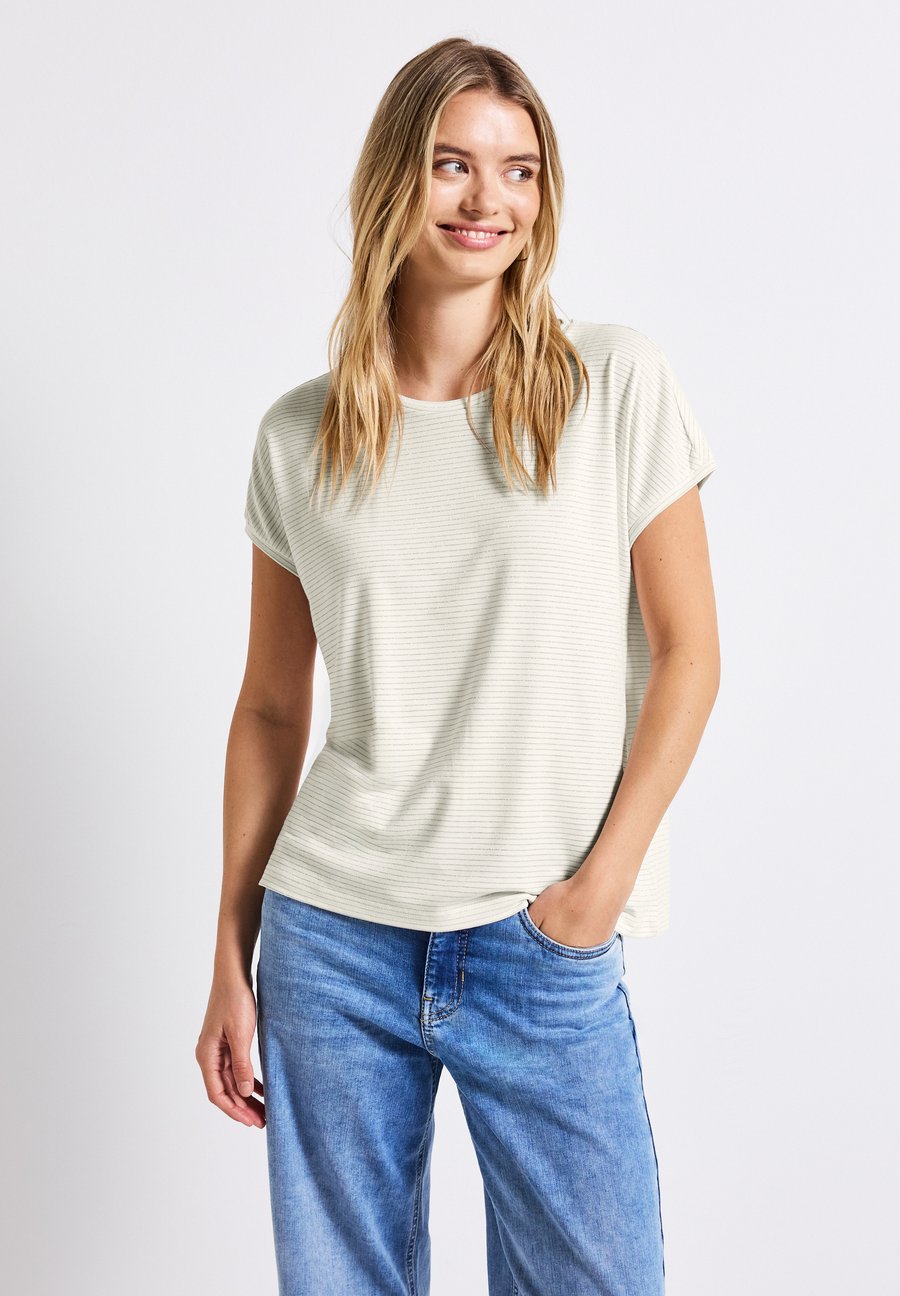 

Футболка Street One MIT GLITZERSTREIFEN, Weiß/Off-White