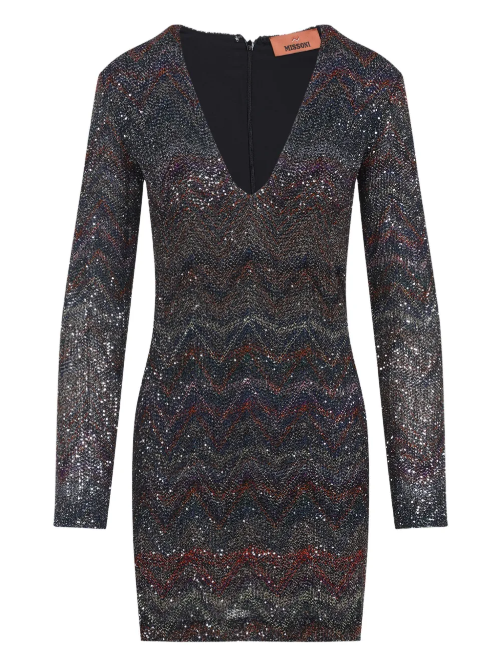 

Платье мини с узором зигзаг Missoni, черный