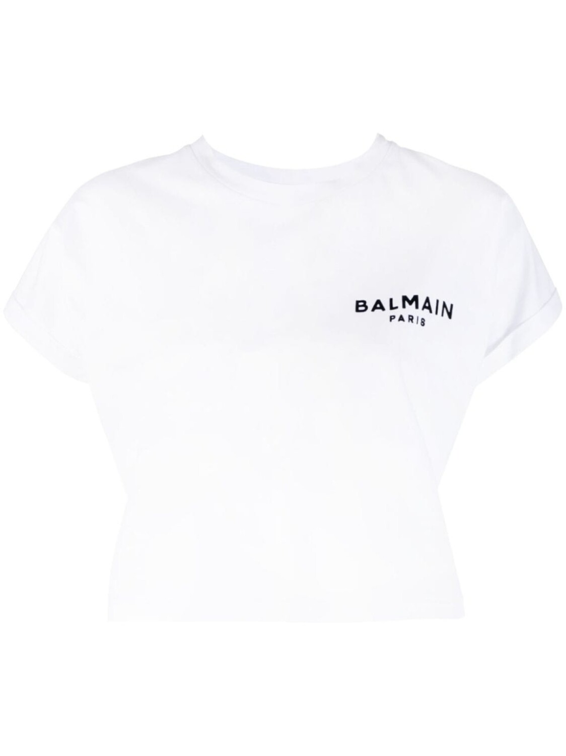 

Balmain укороченная футболка с логотипом, белый