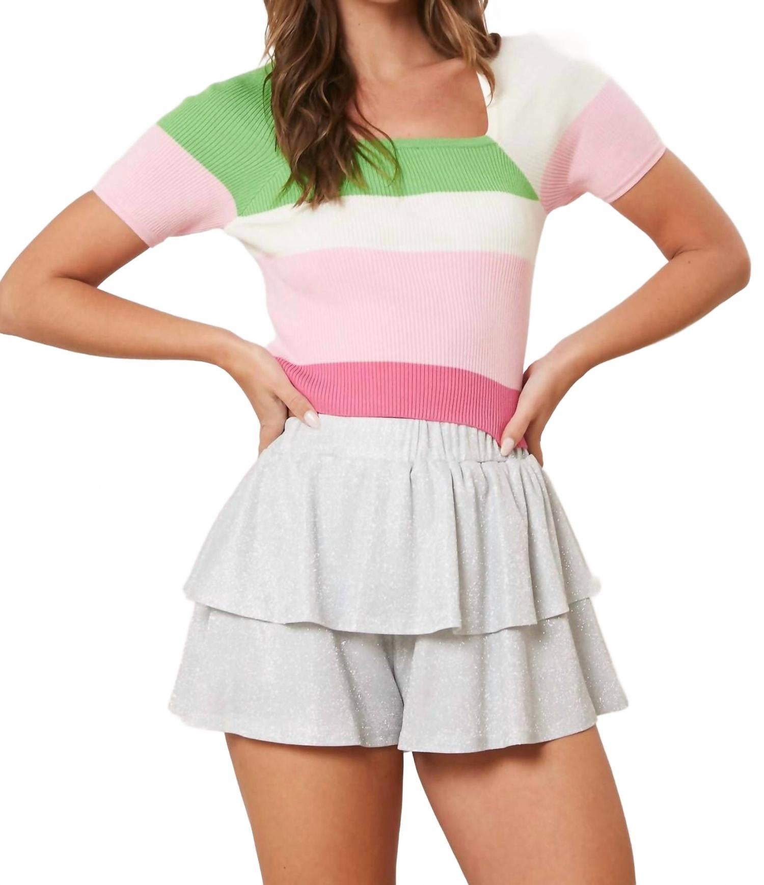 

Топ-свитер Pippy Ribbed в розово-многоцветном цвете Peach Love