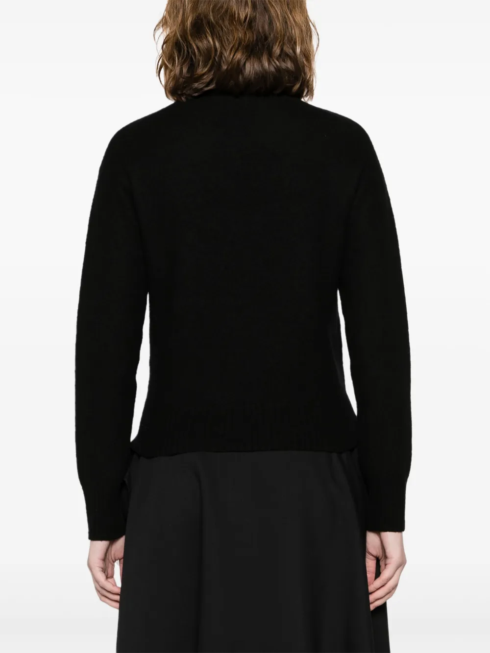 Шерстяной джемпер с круглым вырезом JIL SANDER, черный — фото 4
