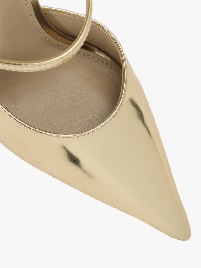 Eterno металлические босоножки на каблуке с тонкими ремешками Carvela, Gold — фото 4