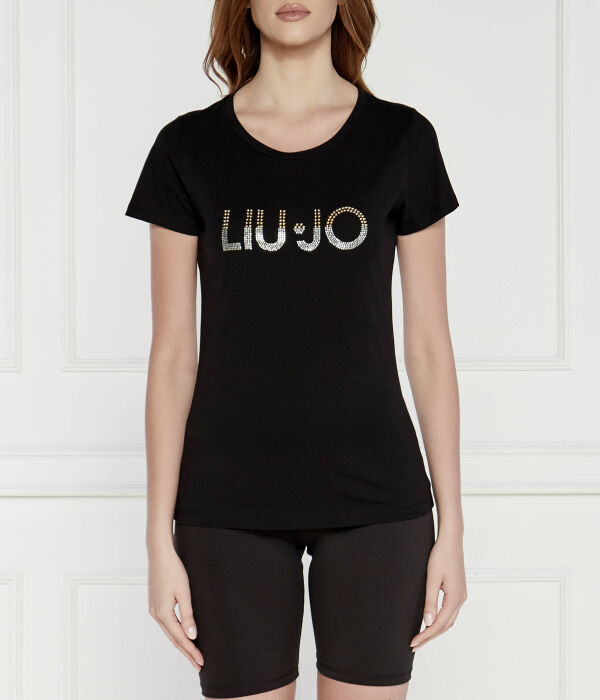 

Футболка женская Liu Jo Beachwear со стразами, черный
