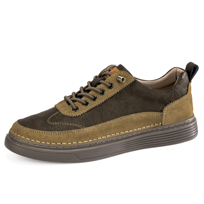 

CALIFBULL Легкие и дышащие низкие скейтерские кроссовки унисекс хаки, цвет Khaki[Leather][Leather Shoe Size: Size 40 in This Model = Athletic Shoes 41]