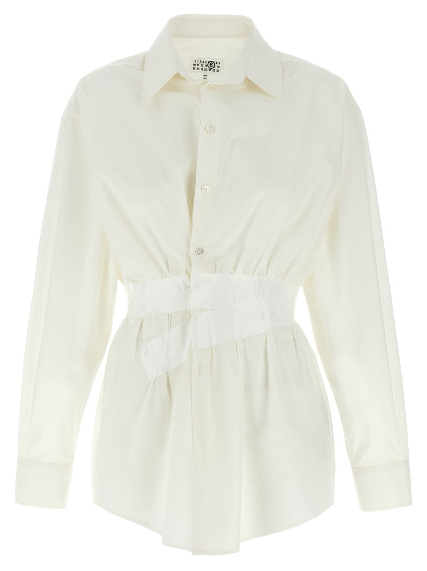

Рубашка из хлопкового поплина, сшитая на заказ Mm6 By Maison Margiela, белый
