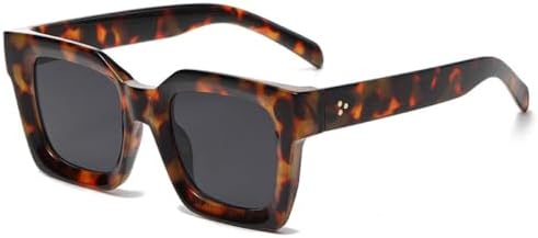 

Солнцезащитные очки Square Rivets для мужчин, винтажные, модные, с защитой от УФ-излучения UV400, для женщин, градиентные, леопардовый серый, один размер MTZJH, One Color