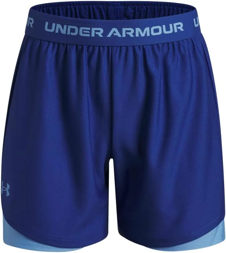 Шорты Under Armour Girls' Tech Play Up 5 Inch Shorts, (432) Tech Blue/Horizon Blue/Horizon Blue