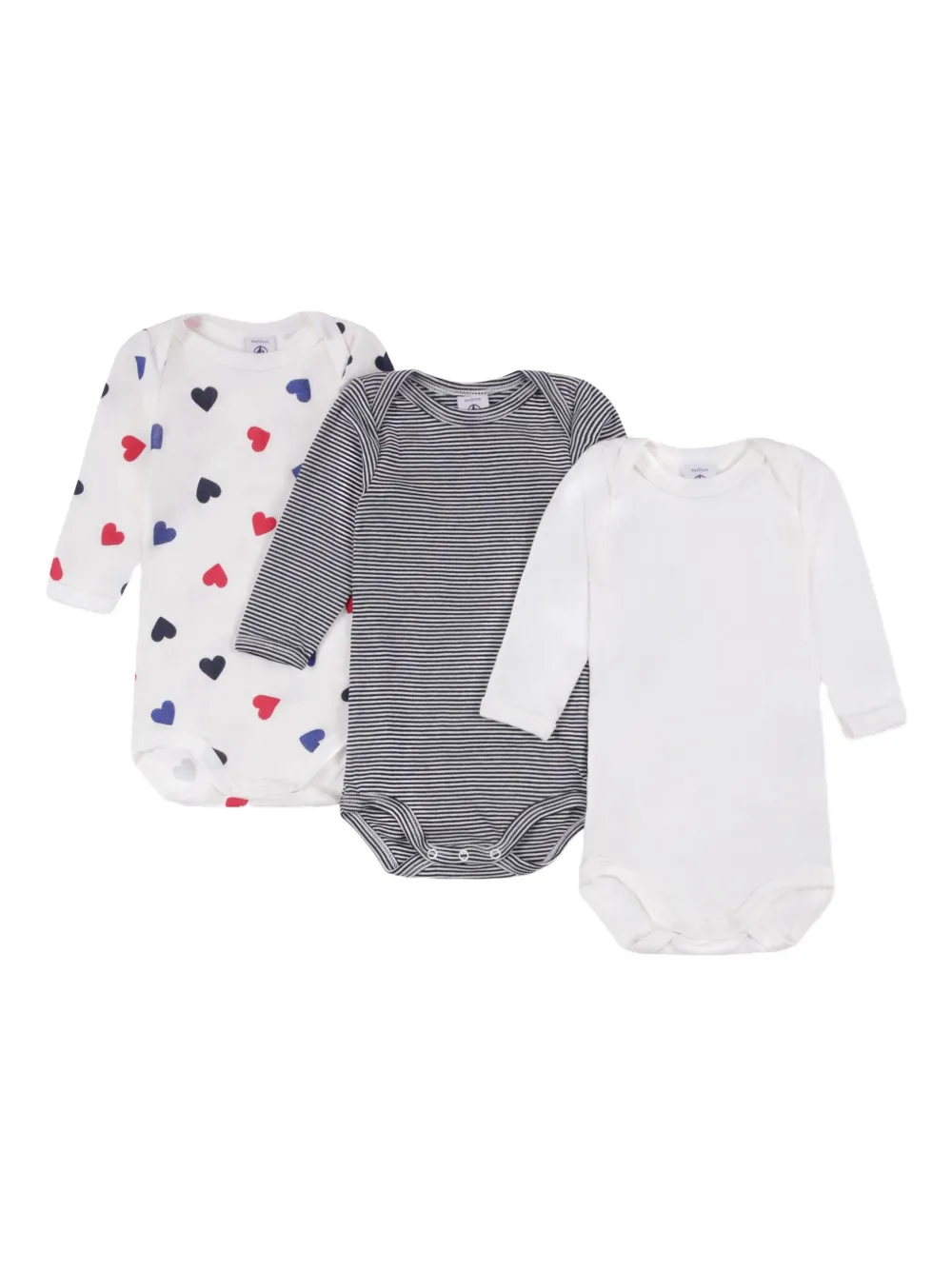 

Боди с принтом (комплект из трех штук) Petit Bateau, белый