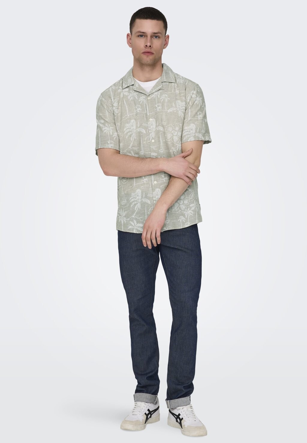

Рубашка HAWAII AOP NOOS Only & Sons, цвет Chinchilla