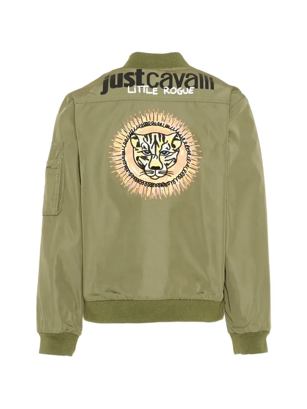 Бомбер с вышивкой на молнии Just Cavalli Kids, зеленый — фото 2