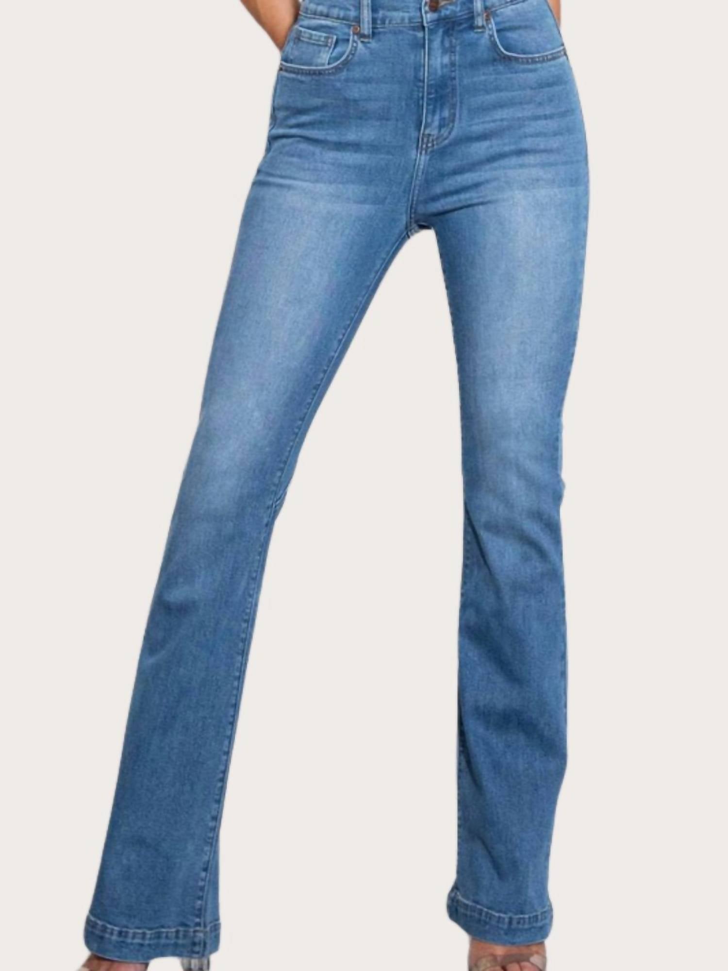

Джинсы Bootcut с высокой посадкой и вырезом в форме сердца сзади в цвете Medium Stone Vibrant M.I.U