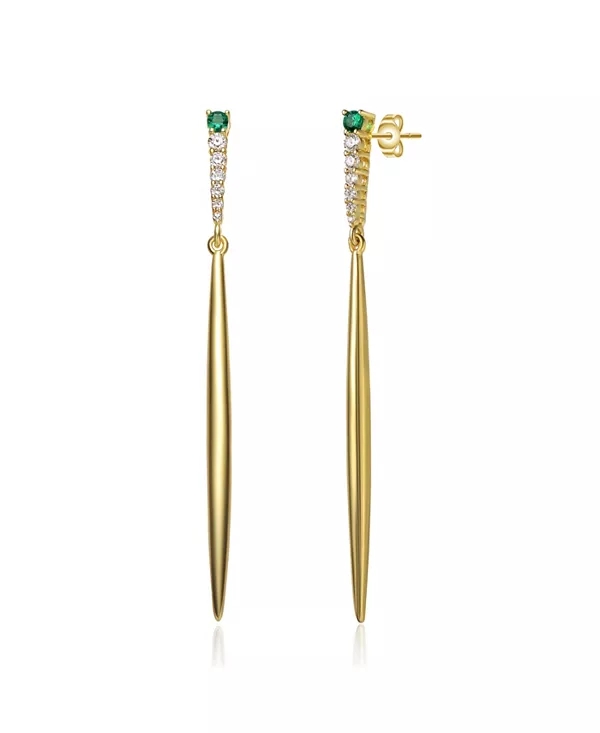 

Серьги-Подвески в форме сосульки с кубическим цирконием из стерлингового серебра Genevive, green