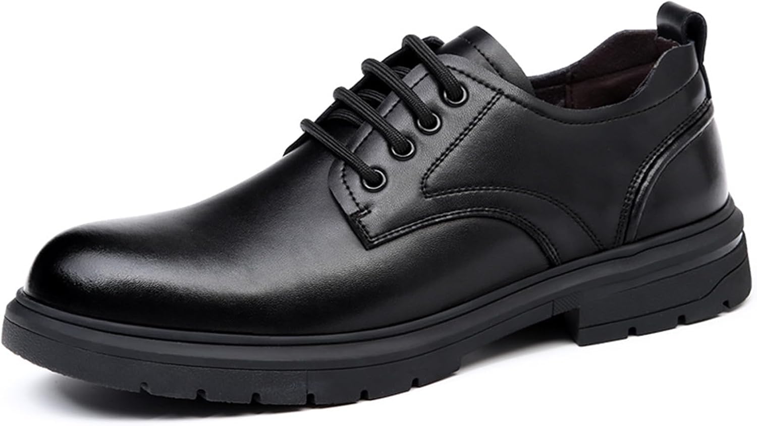 

Мужские оксфорды из натуральной кожи с шнуровкой, удобным массивным каблуком, круглым носком, противоскользящей подошвой, из веганской кожи, для деловых мероприятий, офисной работы, свадеб и других формальных событий Tixewsjh, черный