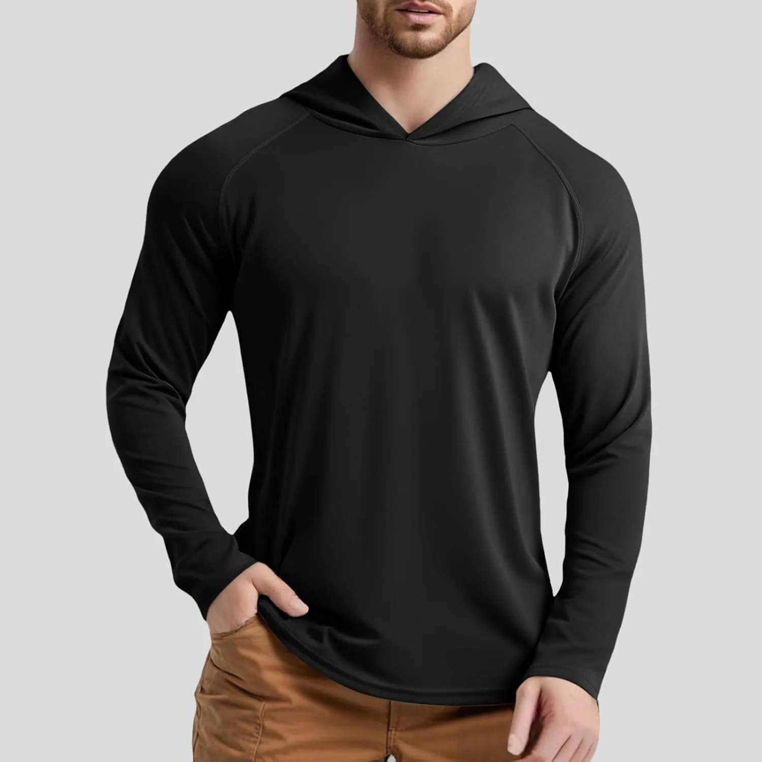 Мужская футболка для повседневной носки, бега и походов Slim Fit Pullover Long Sleeve Tee Wicking — фото 2