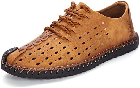 

Мужские походные сандалии AQIXIDX с закрытым носком, дышащие, легкие для прогулок, повседневные модные спортивные кожаные кроссовки, Brownb