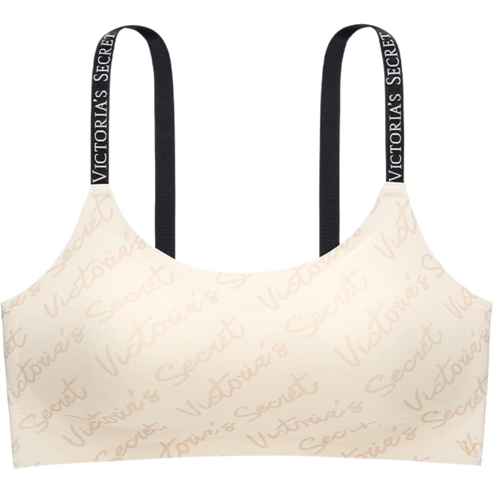 

Victoria's Secret Бюстгальтер женский Vanilla White с принтом букв