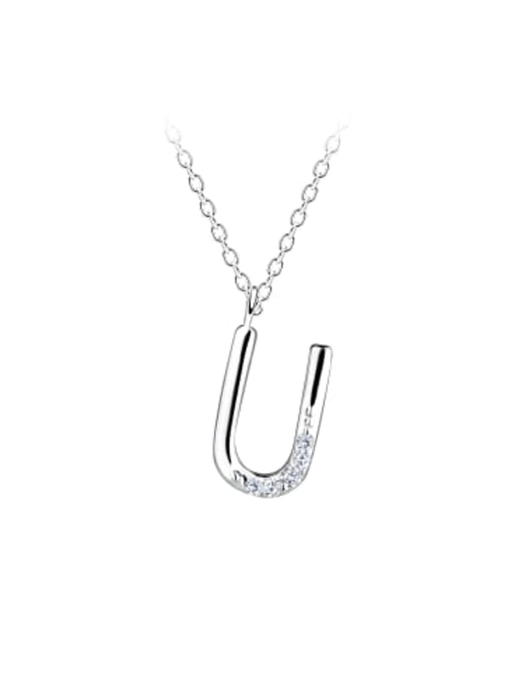 

Alexander York Колье с подвеской в виде буквы U из серебра 925 пробы, комплект из двух частей из серебра
