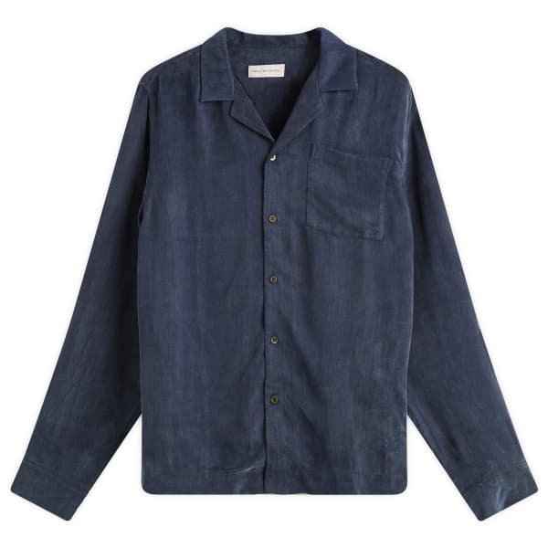 

Рубашка Cupro с длинными рукавами Dries Van Noten, темно-синий