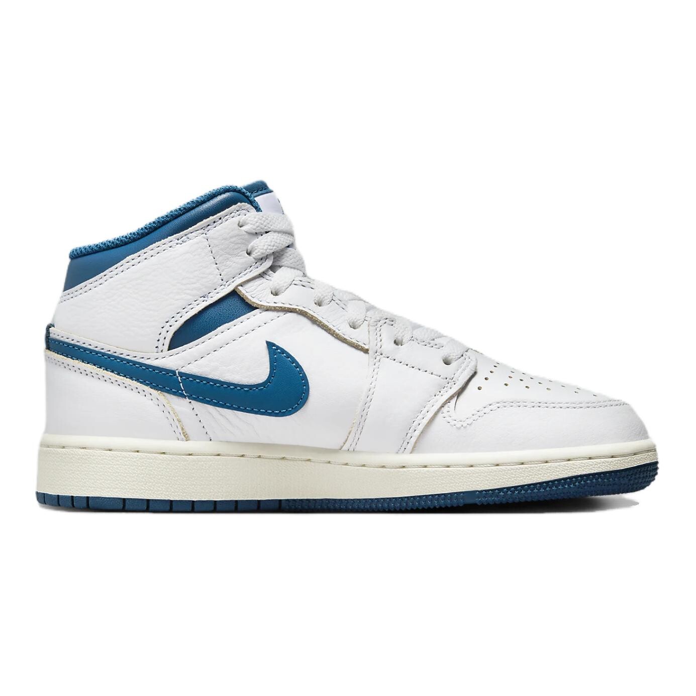 Кроссовки Jordan 1 Mid SE Industrial Blue GS, белый/синий — фото 2