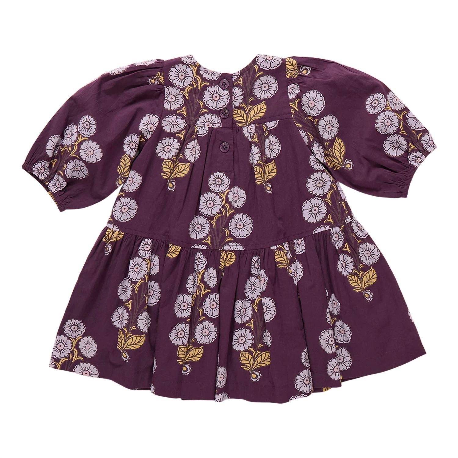 Детское платье «Фиона» с цветочным принтом «Сливовый лютик» Pink Chicken, plum buttercup floral — фото 2