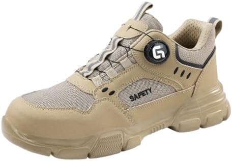 

Мужские защитные ботинки, с защитой от сдавливания и проколов, умная застежка, без шнурков, удобные летние защитные сапоги Generic, хаки