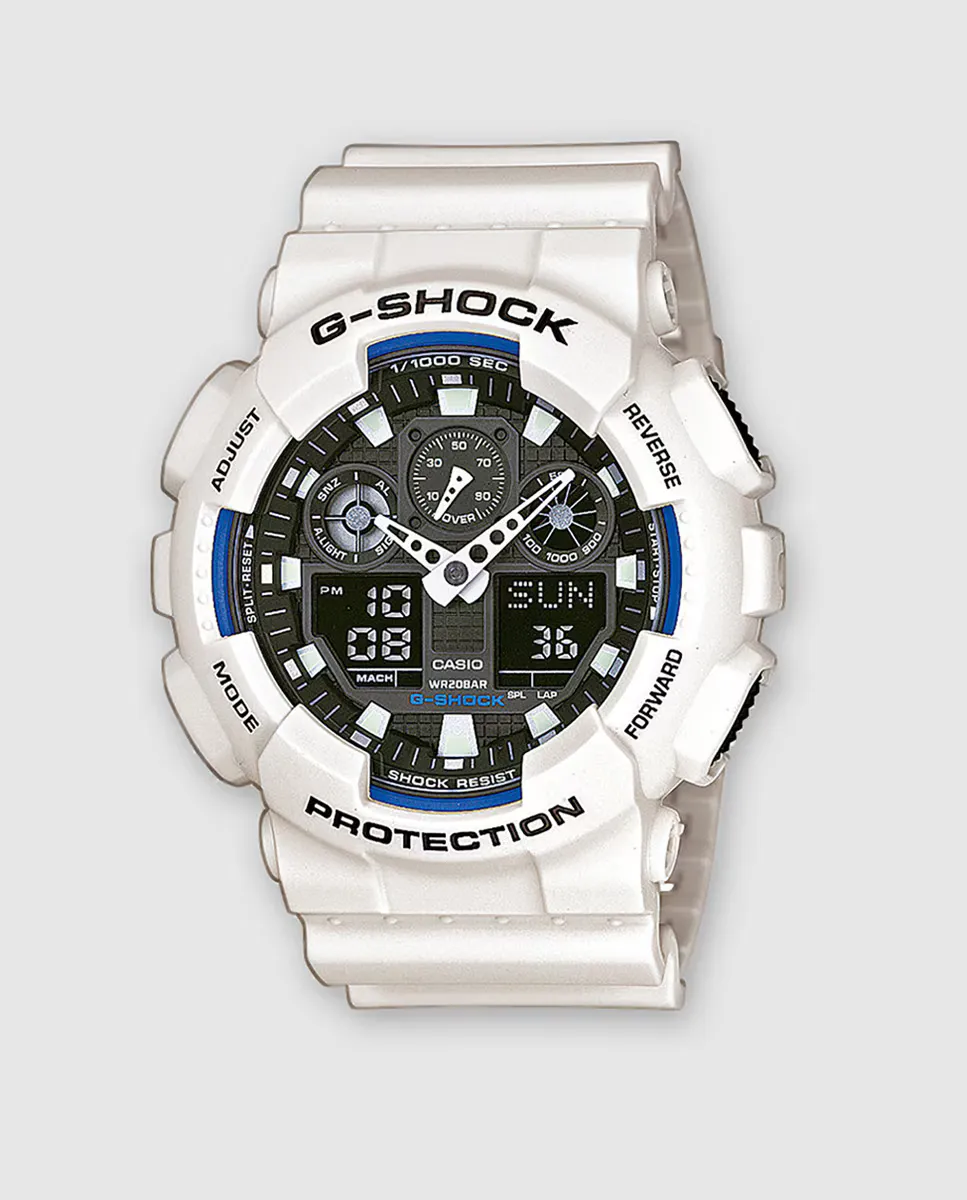

Casio G-SHOCK GA-100B-7AER Мужские часы с автоматической светодиодной подсветкой и антимагнитным покрытием, белый