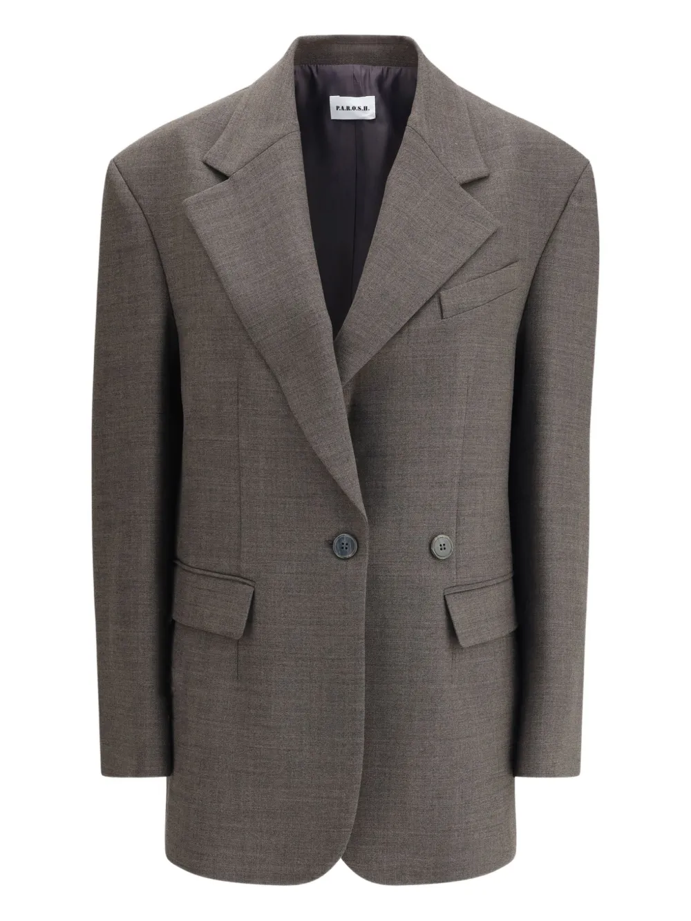 

Однобортный пиджак с заостренными лацканами P.A.R.O.S.H., серый