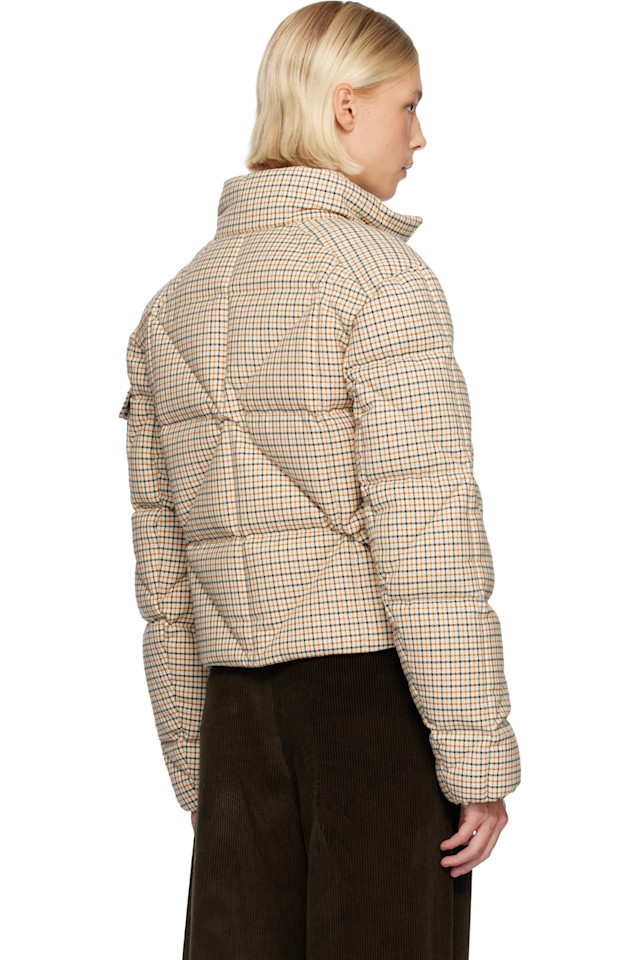 Moncler Короткая пуховая куртка Off-White keros из шерстяной смеси с ромбовидной стежкой — фото 3