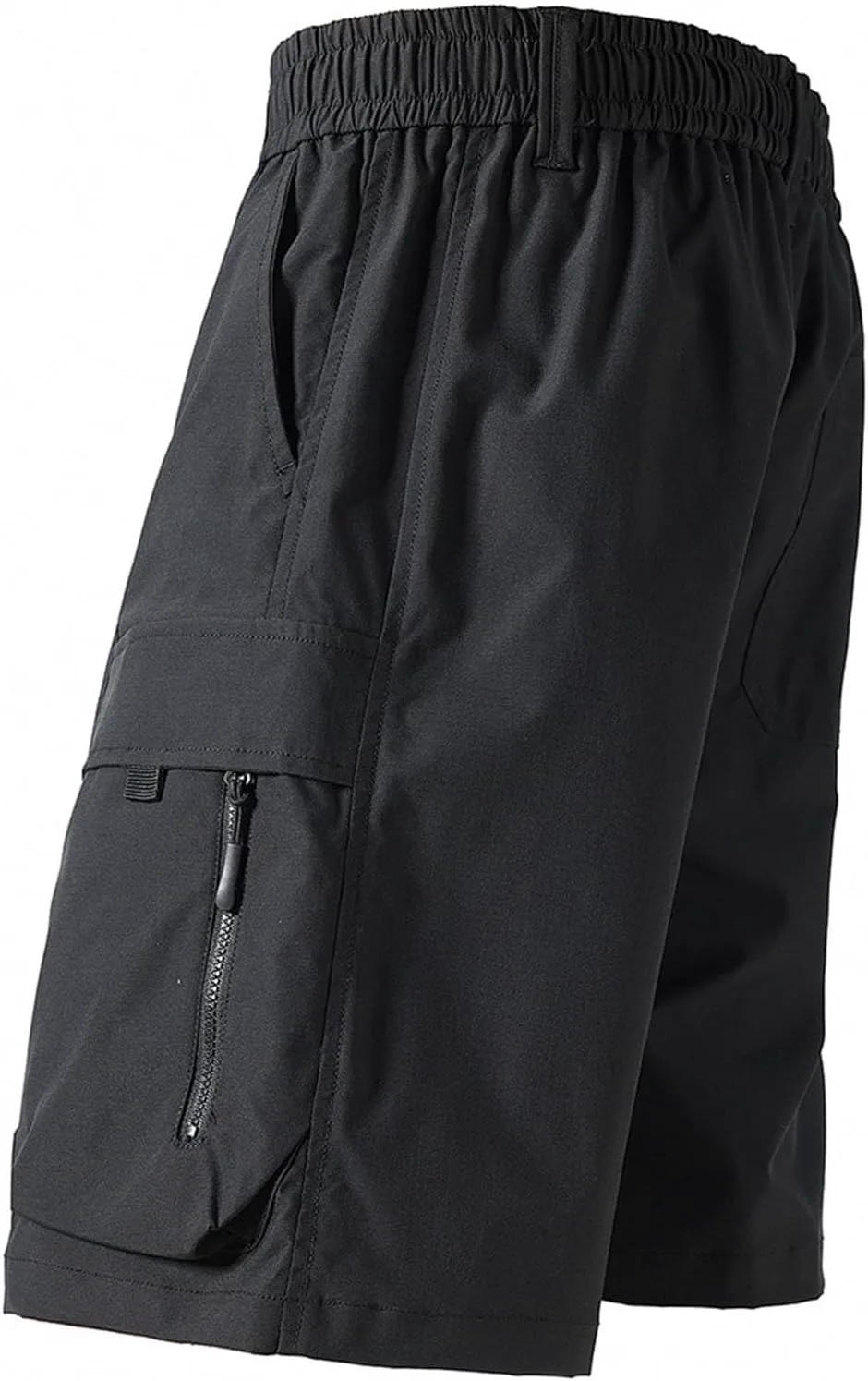 Mens Casual Shorts Lightweight Breathable Loose Fit with Drawstring Pockets for Summer Outdoor Walking Travel Generic, черный — фото 3