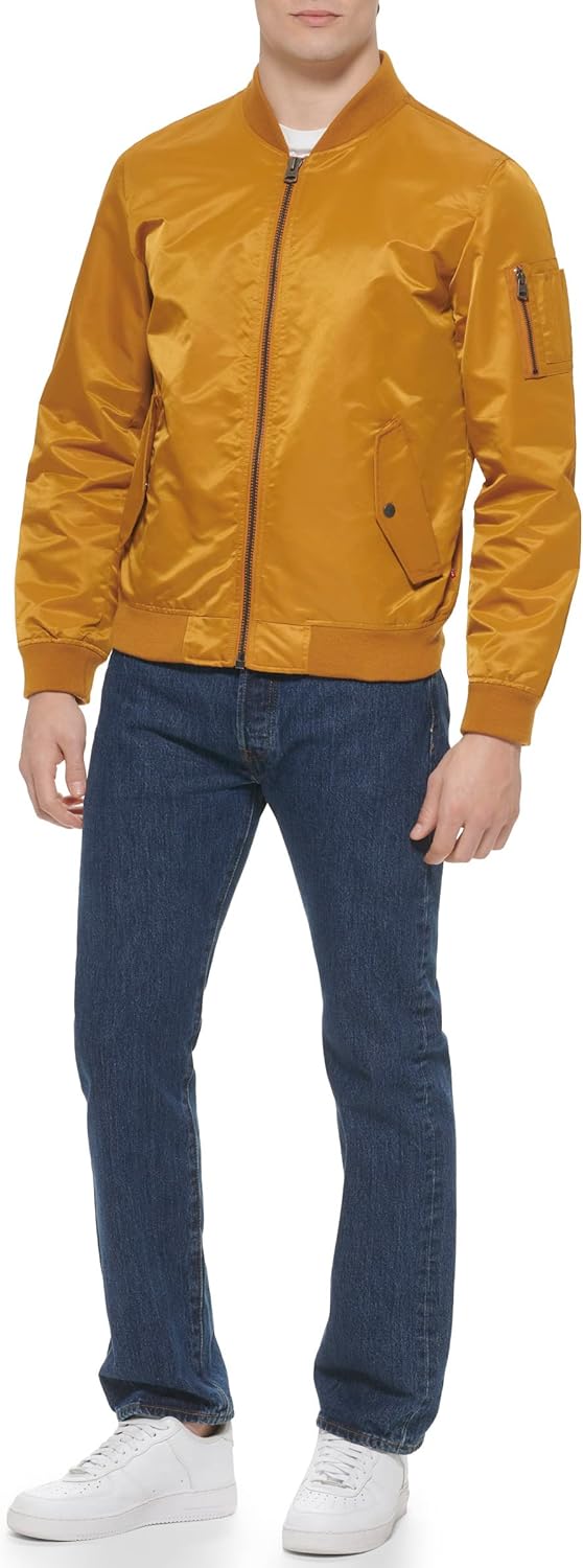 Легкая мужская куртка-бомбер Levi's MA-1 Flight на молнии, Spice Ma-1 Unfilled — фото 3