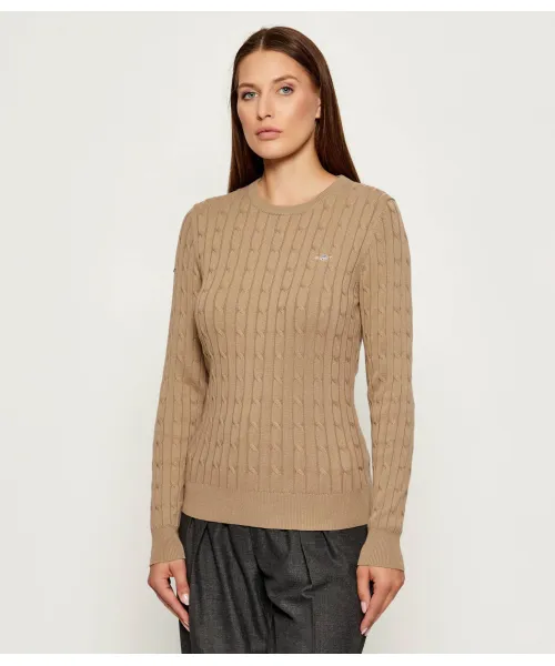 

Свитер Slim fit Gant, бежевый