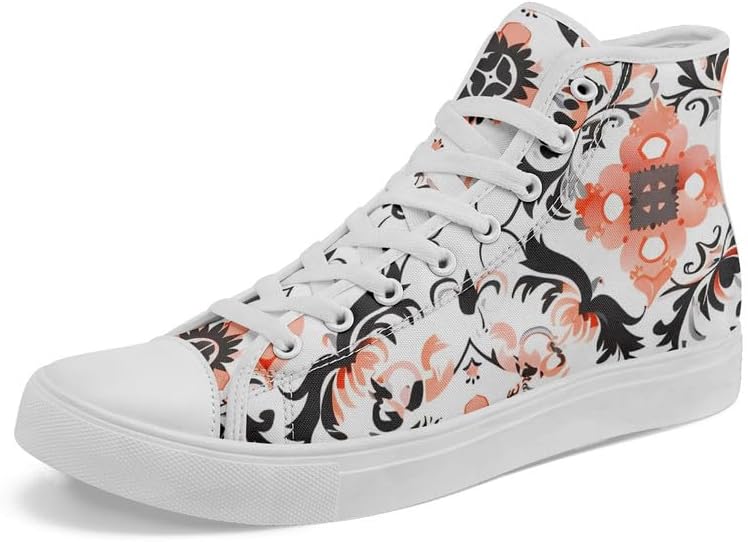 

Современные высокие кеды с абстрактным узором из холста, стильная дышащая повседневная обувь для ходьбы, унисекс Awsole, Modern Abstract Pattern-5