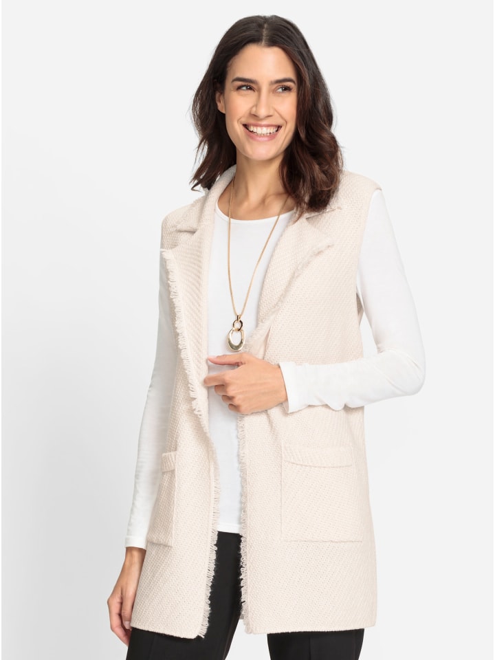 

WITT WEIDEN Вязаный жилет цвета слоновой кости с меланжевым эффектом