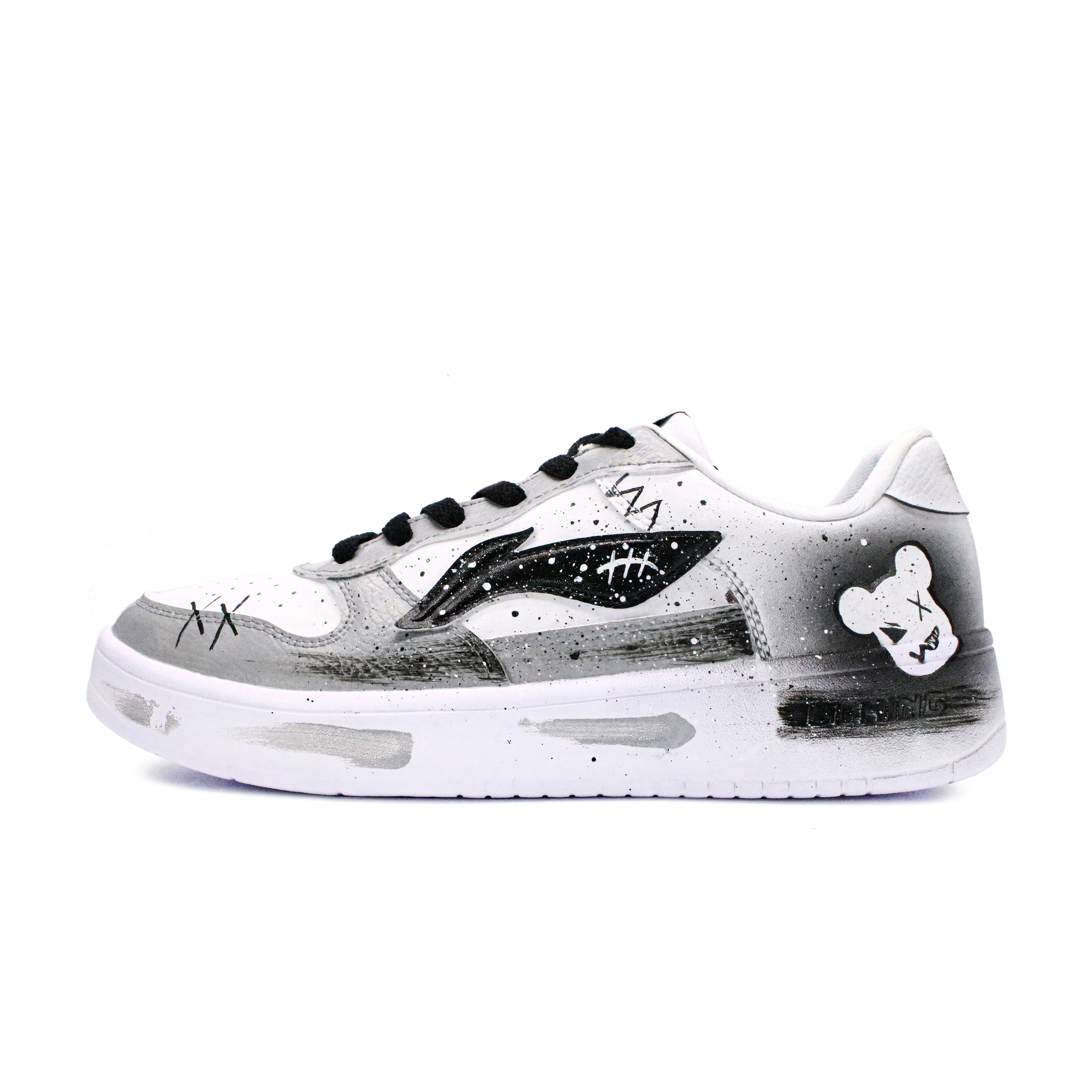 

LINING Кроссовки для скейтборда Pontoon Boats, нескользящие, износостойкие, низкие, мужские, черно-белые