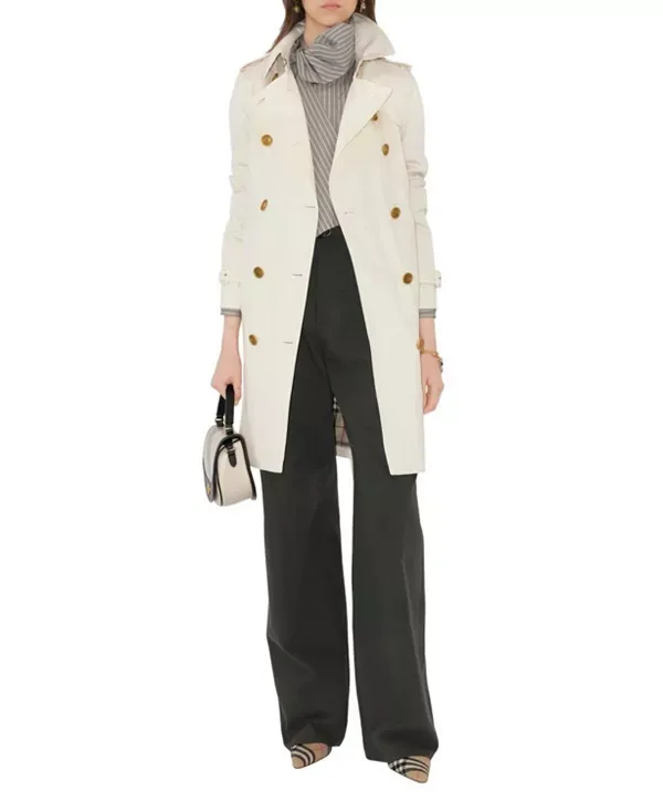 Тренч средней длины Burberry, классический крой, бежевый
