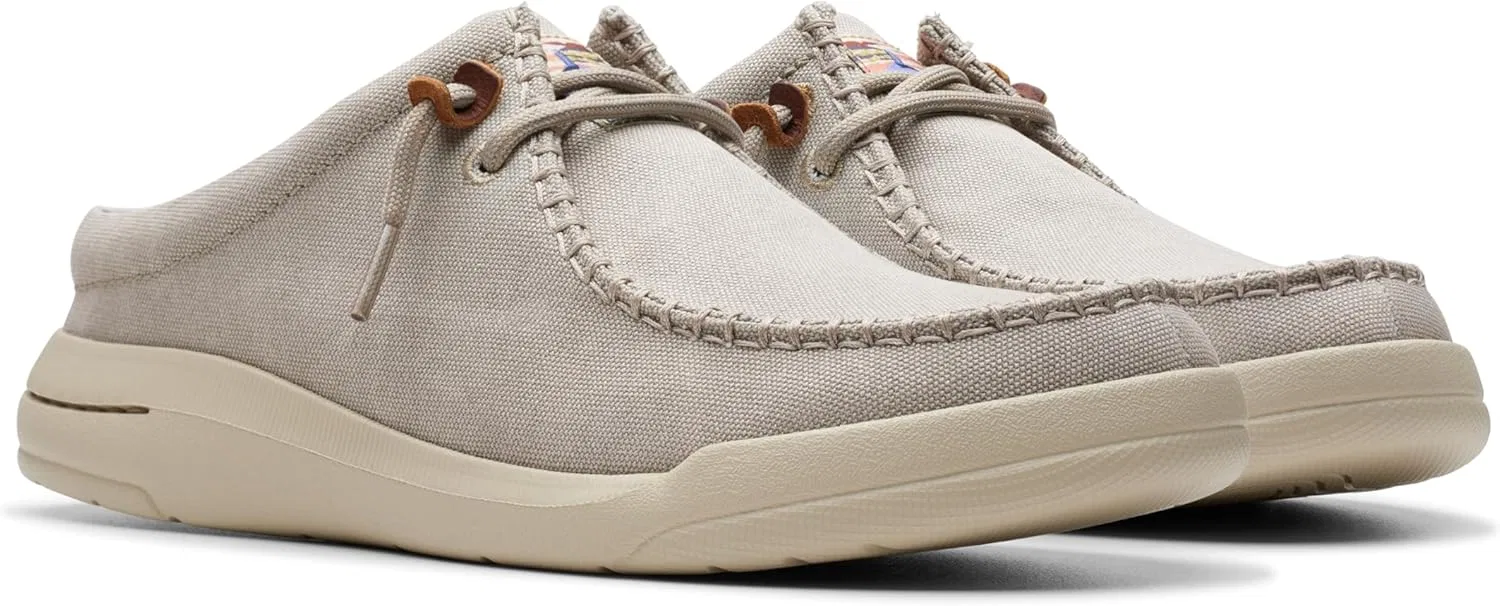 Туфли-лоферы Clarks, светло-серый текстиль — фото 4