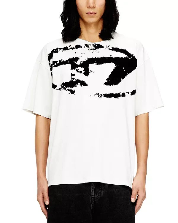 Футболка свободного кроя с логотипом. Diesel, Ivory
